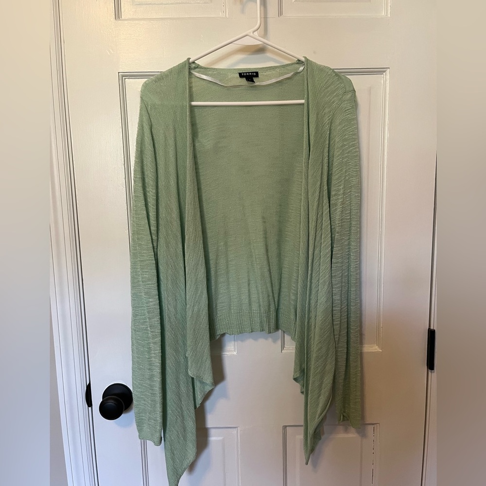 Torrid, Light Green Cardigan, Size 1